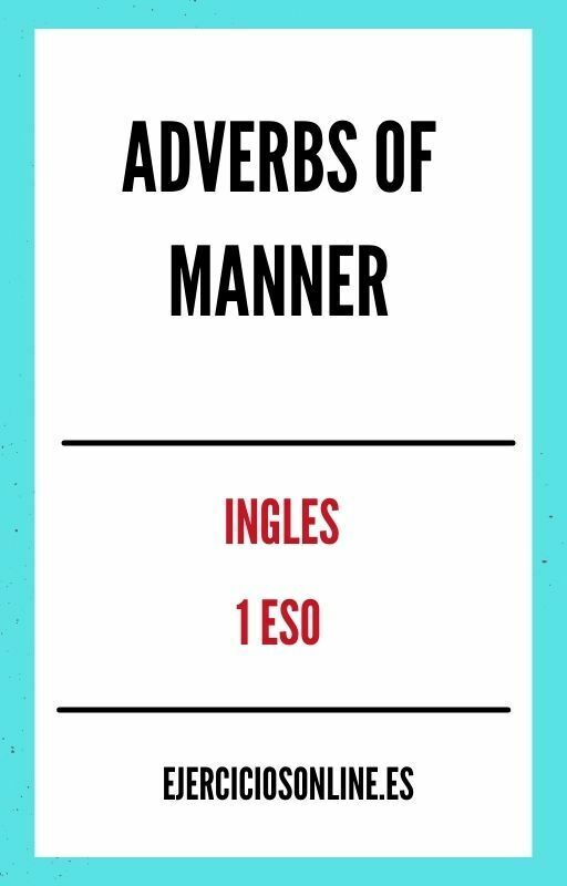 Ejercicios de Adverbs Of Manner 1 ESO PDF 