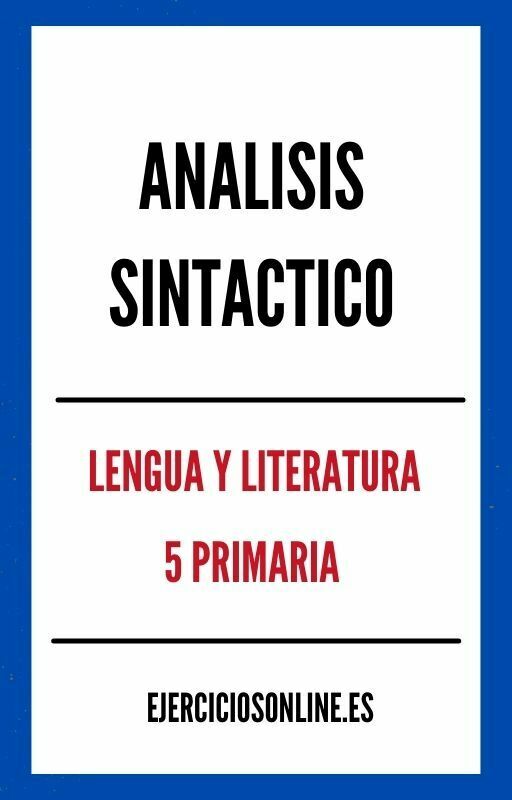 Analisis Sintactico 5 Primaria Ejercicios PDF 