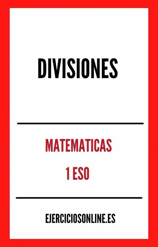 Ejercicios de Divisiones 1 ESO PDF 