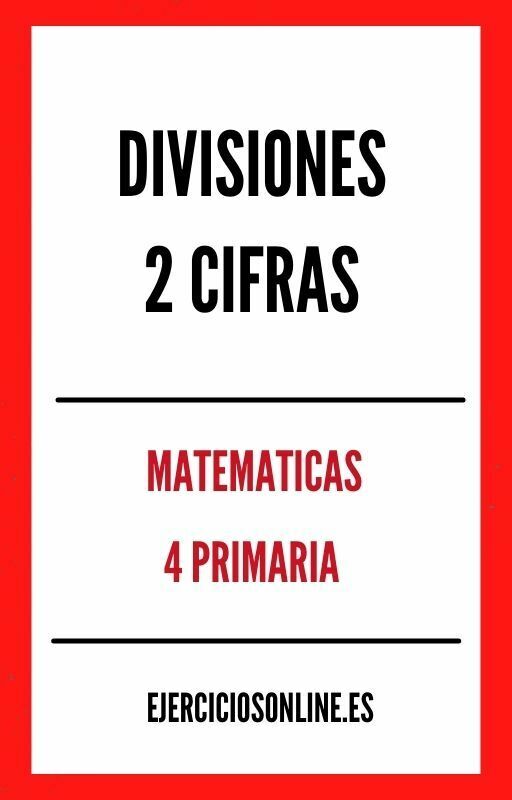 Ejercicios PDF de Divisiones 2 Cifras 4 Primaria 