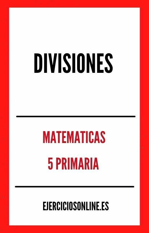 Ejercicios de Divisiones 5 Primaria PDF 