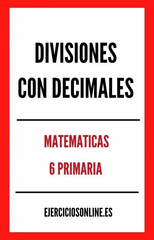 Ejercicios de Divisiones Con Decimales 6 Primaria PDF 