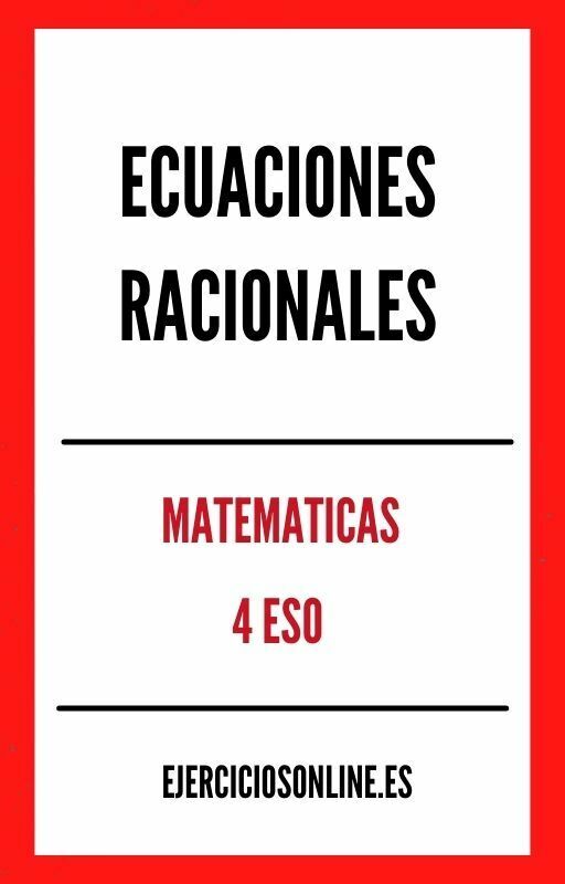 Ecuaciones Racionales 4 ESO Ejercicios PDF 