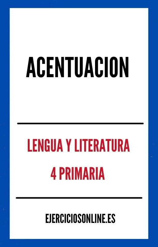 Ejercicios de Acentuacion 4 Primaria PDF 