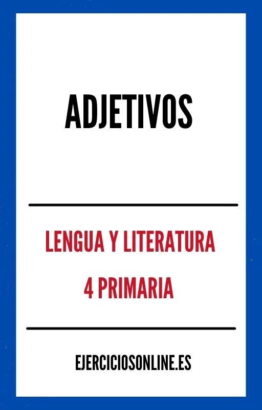 Adjetivos 4 Primaria Ejercicios PDF 