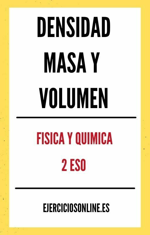 Ejercicios PDF de Densidad Masa Y Volumen 2 ESO 