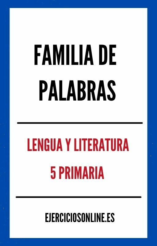 Ejercicios PDF de Familia De Palabras 5 Primaria 