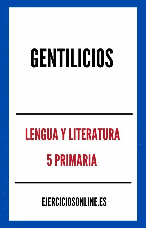 Gentilicios 5 Primaria Ejercicios en PDF 