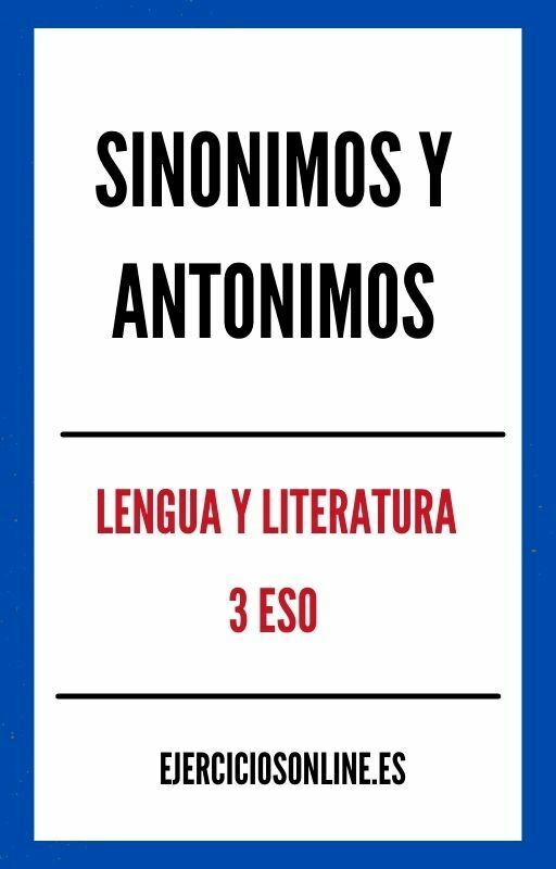 Sinonimos Y Antonimos 3 ESO Ejercicios PDF 