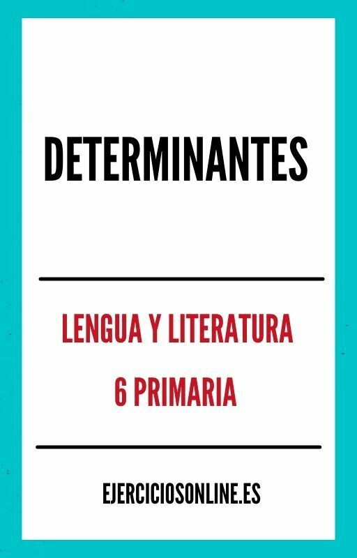 Ejercicios PDF de Determinantes 6 Primaria 