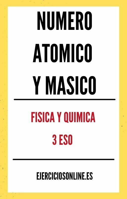 Numero Atomico Y Masico 3 ESO Ejercicios en PDF 