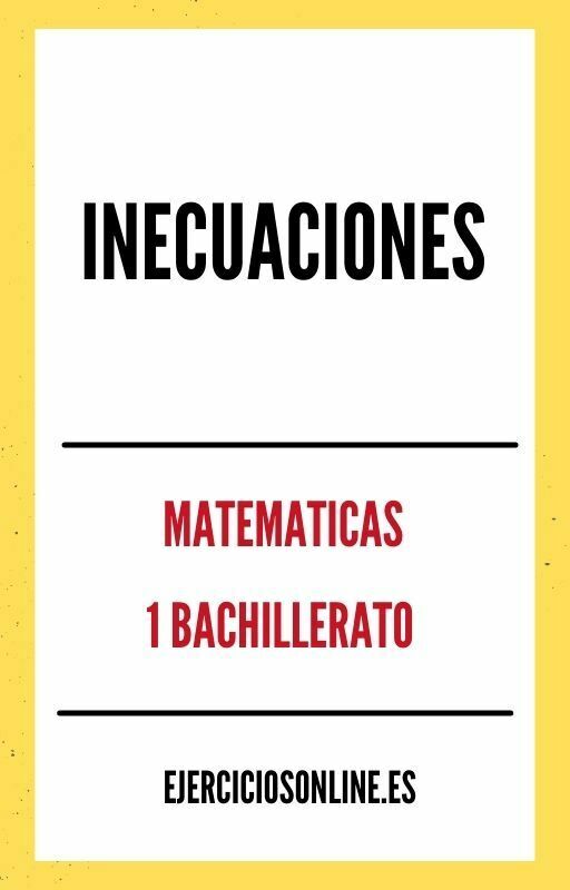 Ejercicios de Inecuaciones 1 Bachillerato PDF 