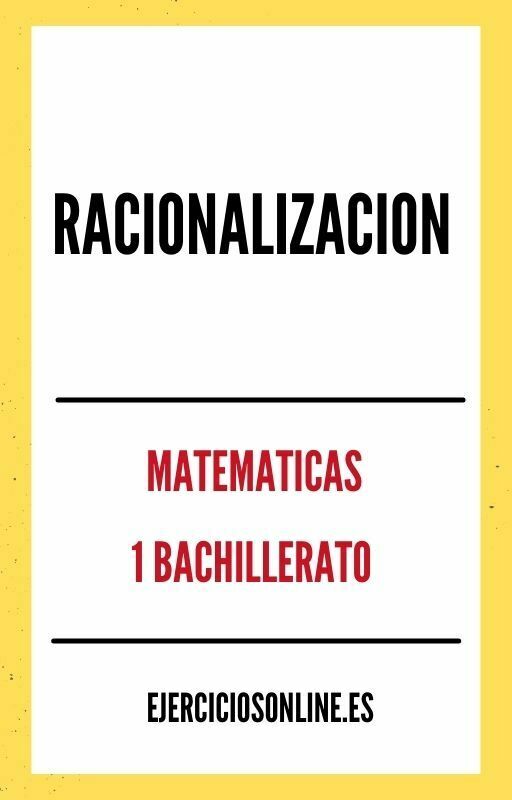 Racionalizacion 1 Bachillerato Ejercicios en PDF 