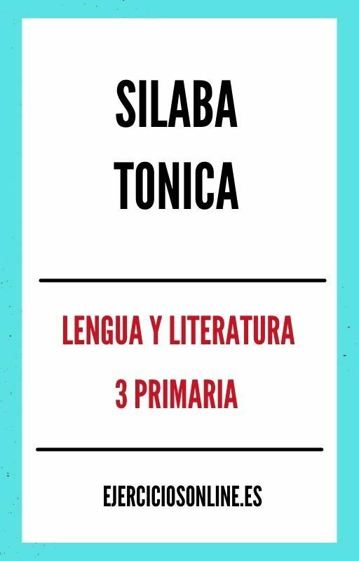 Silaba Tonica 3 Primaria Ejercicios PDF 】 2026