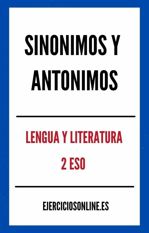 Sinonimos Y Antonimos 2 ESO Ejercicios PDF 