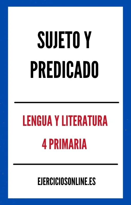 Sujeto Y Predicado 4 Primaria Ejercicios PDF 