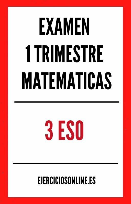 Examen 1 Evaluacion Primer Trimestre Matematicas 3 ESO PDF