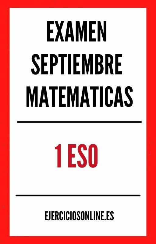 Examen Septiembre Matematicas 1 ESO PDF