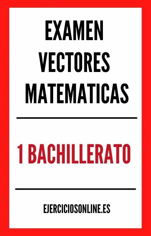 Examen Vectores Matematicas 1 Bachillerato PDF