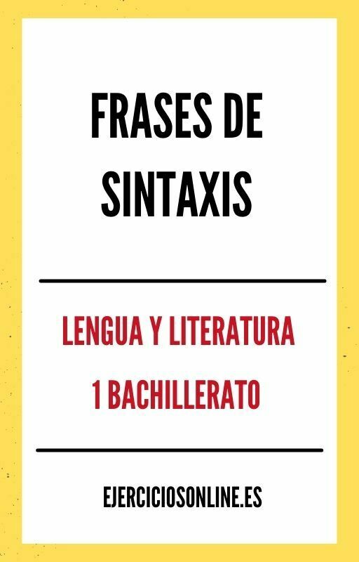 Frases Sintaxis 1 Bachillerato Ejercicios PDF 