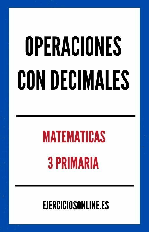 Operaciones Con Decimales 3 Primaria Ejercicios PDF 