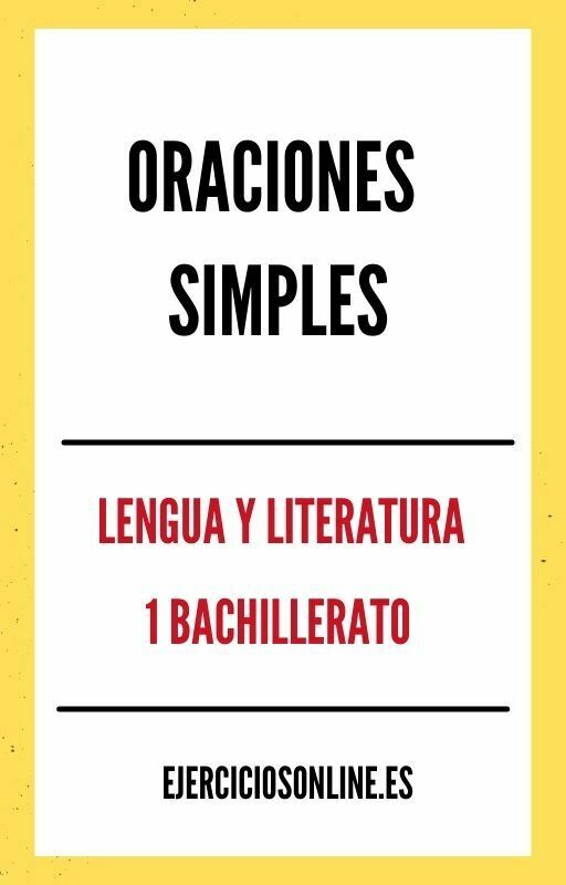 Oraciones Simples 1 Bachillerato Ejercicios en PDF 