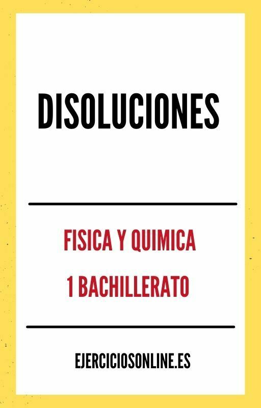 Ejercicios PDF de Disoluciones 1 Bachillerato 