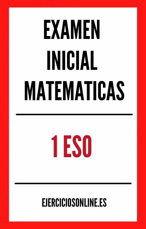 Examen Prueba Inicial Matematicas 1 ESO PDF