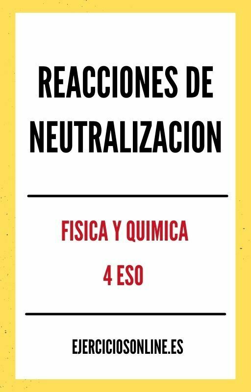 Ejercicios PDF de Reacciones De Neutralizacion 4 ESO 