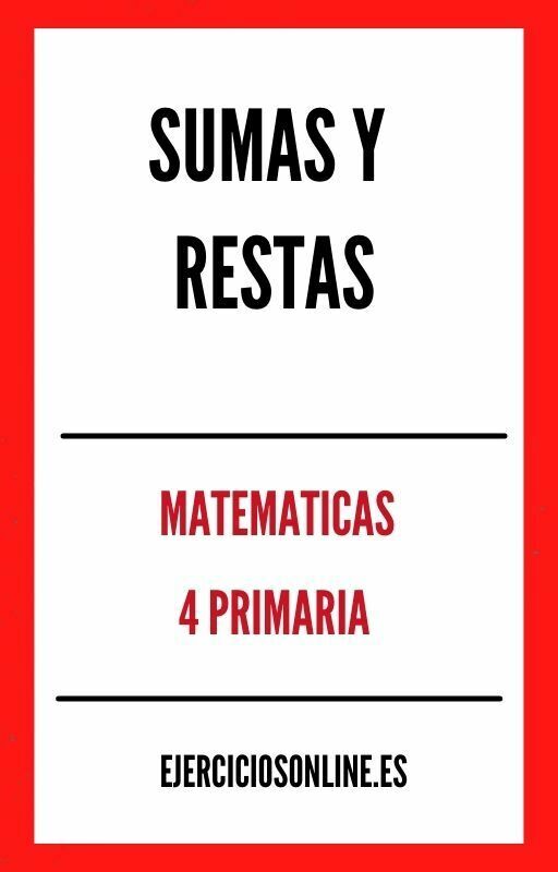 Sumas Y Restas 4 Primaria Ejercicios PDF 